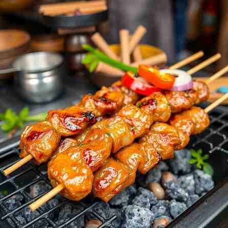 Kazakh Kebab BBQ Grill - Juicy Lamb Ishlyk Skewers